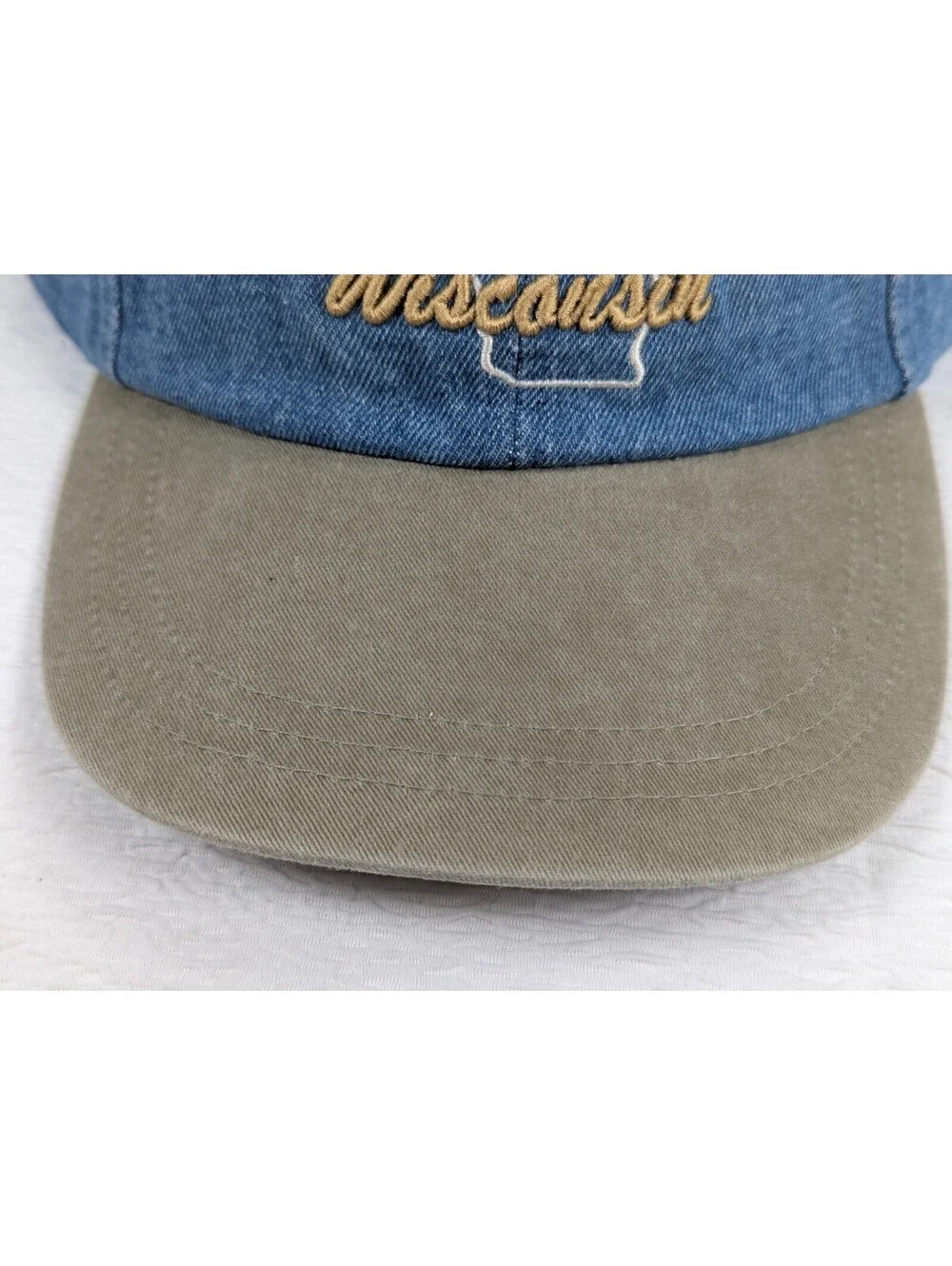 Wisconsin - Badger State - Outline Baseball Hat / Cap - Adjustable